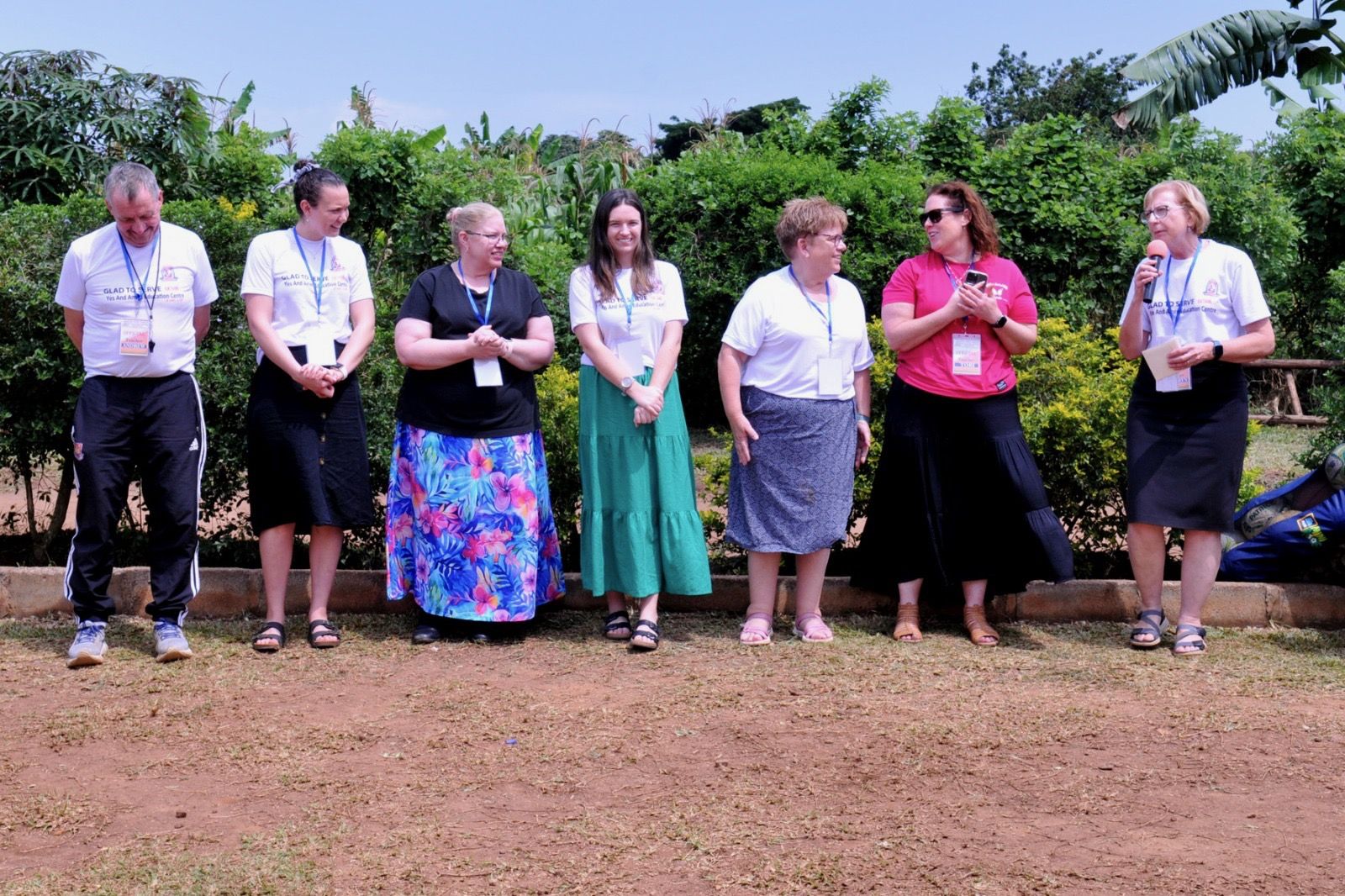 Introducing the volunteers to the school